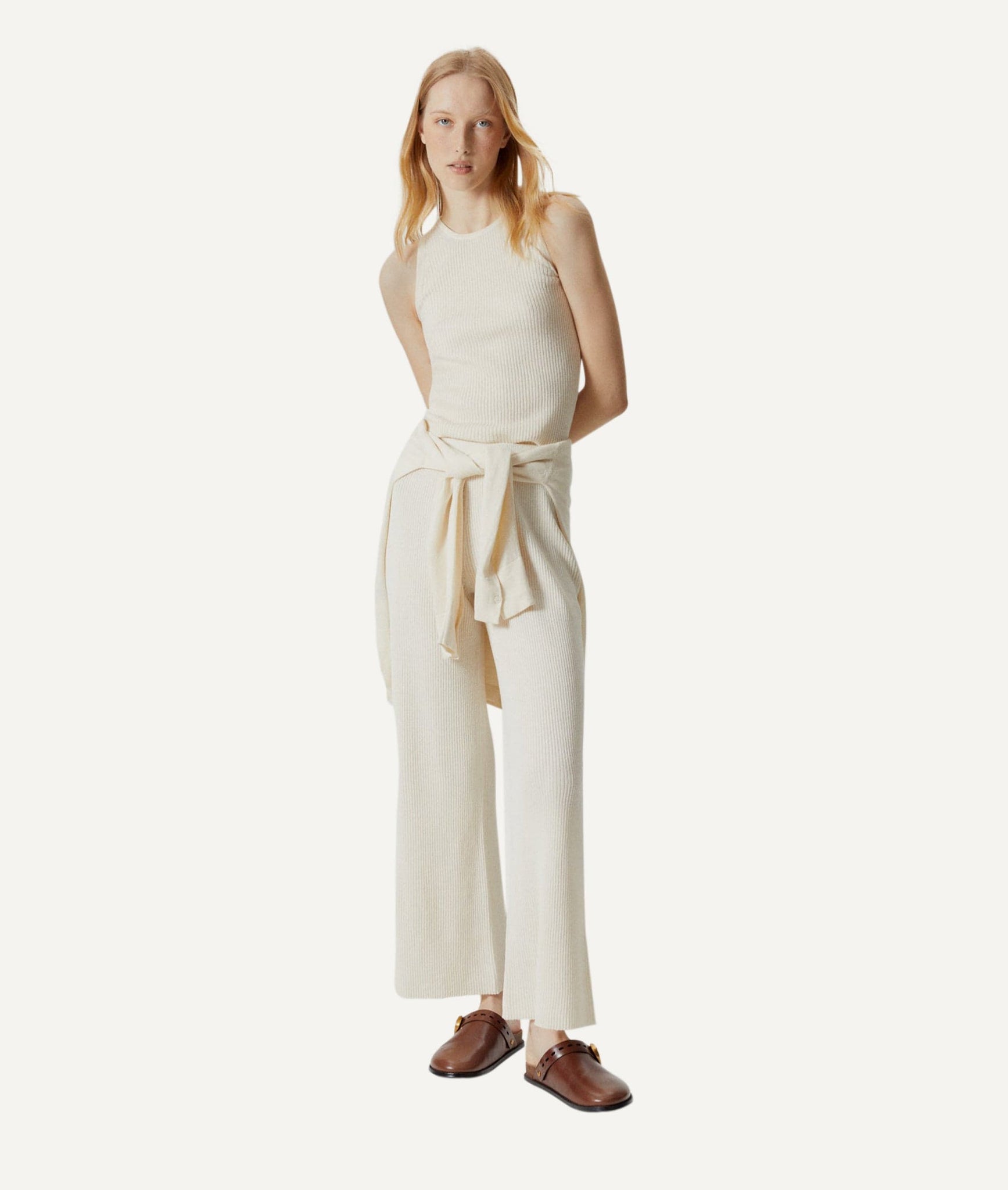 The Linen Cotton Ribbed Pants