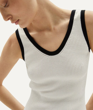 The Organic Cotton Ribbed V-Neck Top