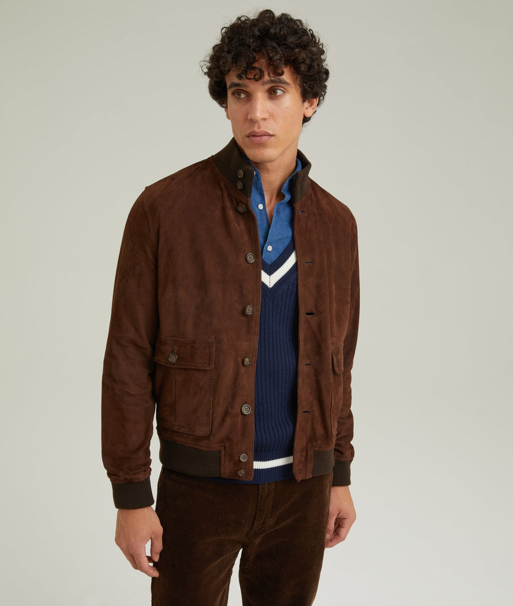 Unlined Bomber Jacket in Suede – ETIQL