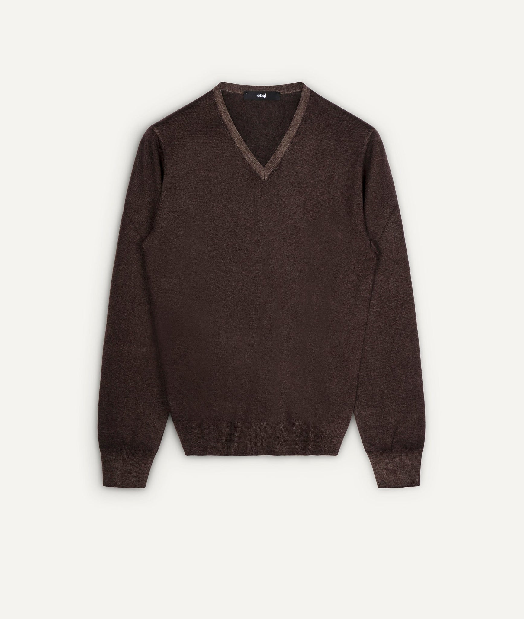 V Neck Sweater in Extrafine Merino Wool
