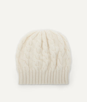Cable Knit Beanie in Cashmere