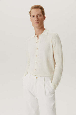 Milk White | The Linen Cotton Knit Shirt