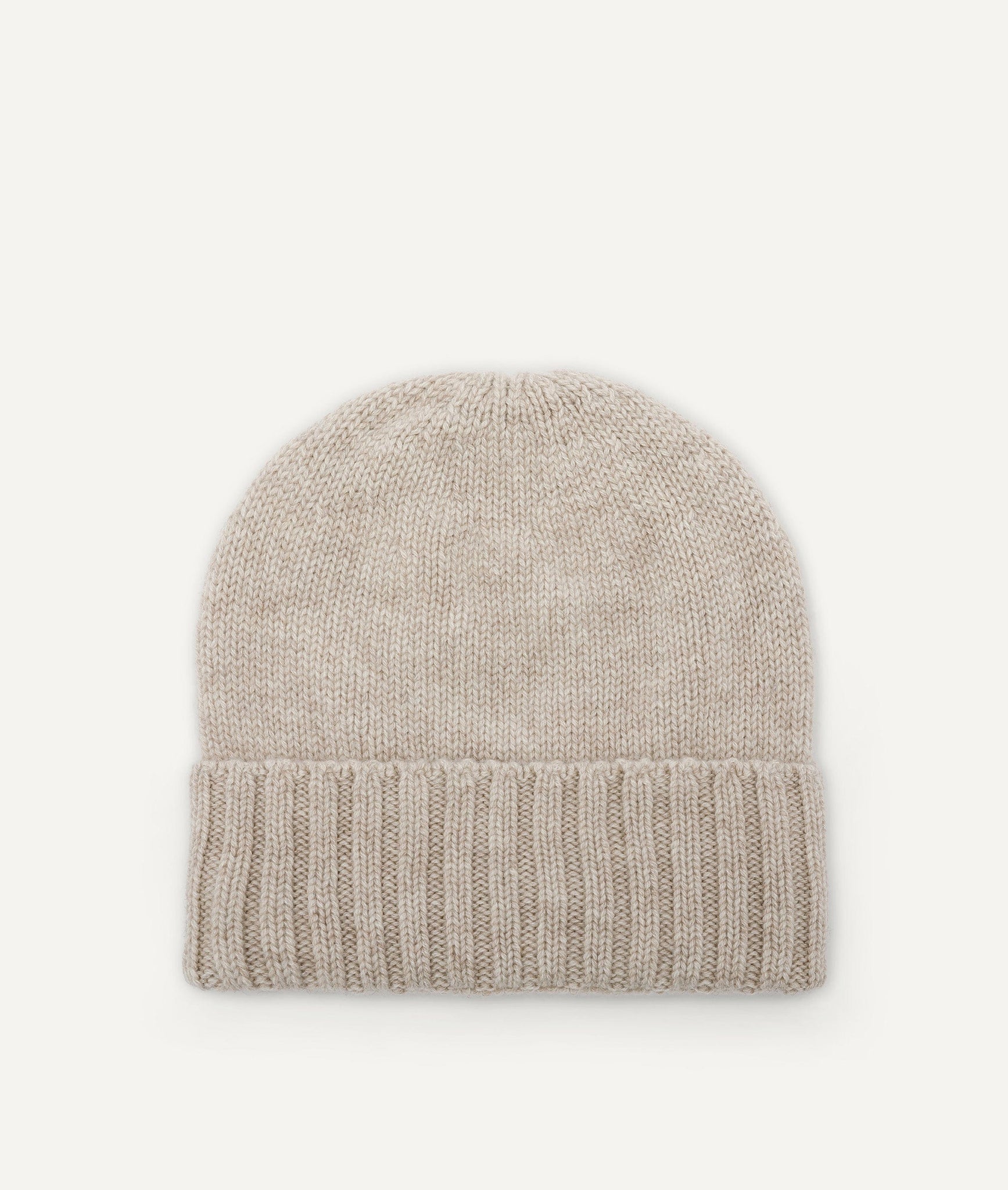 Ribbed Beanie in Cashmere