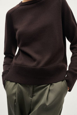 The Merino Wool Boxy Sweater - brown