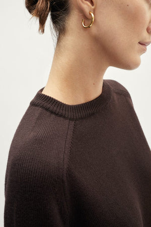 The Merino Wool Boxy Sweater - brown