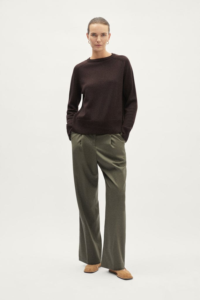 The Merino Wool Boxy Sweater - brown