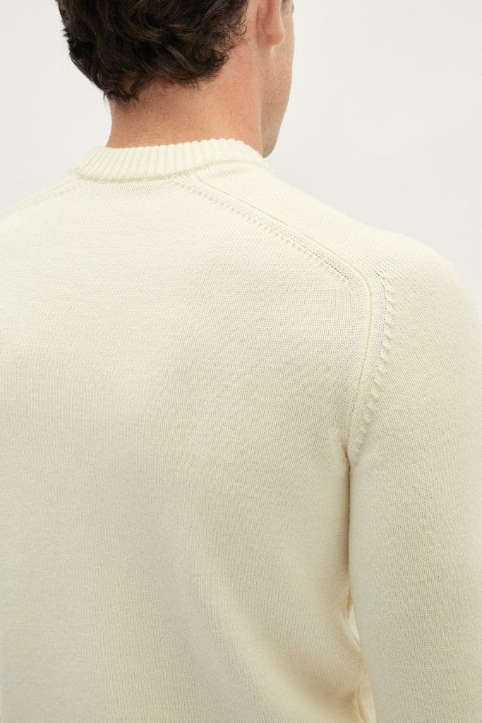 The Merino Wool Saddle Shoulder Sweater - white