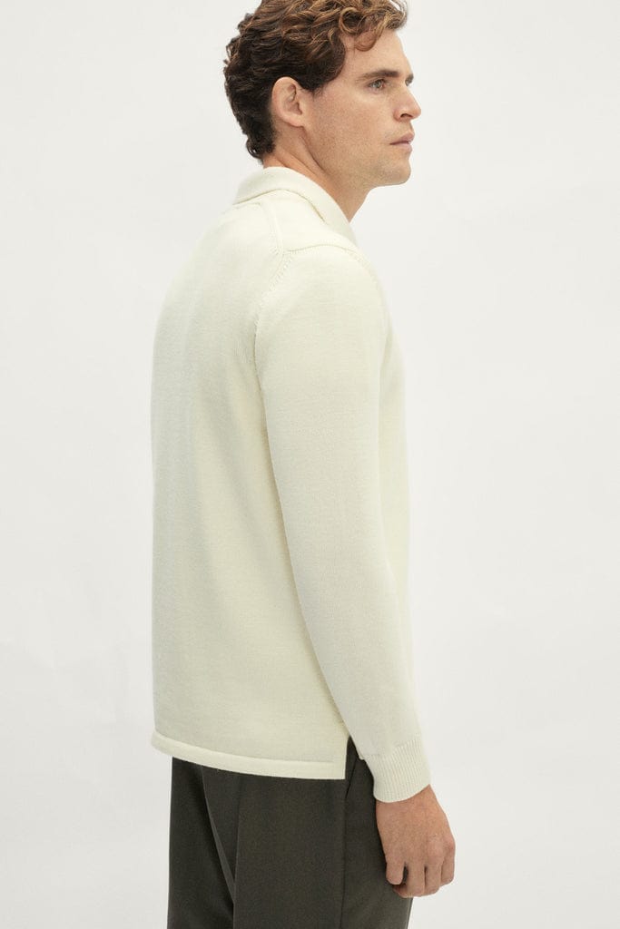 The Merino Wool Special Neck Polo - White