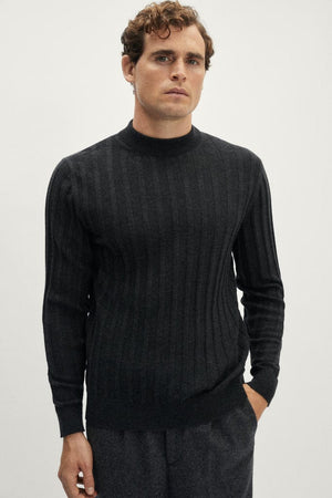 The Ultrasoft Ribbed Mock-neck - Grey