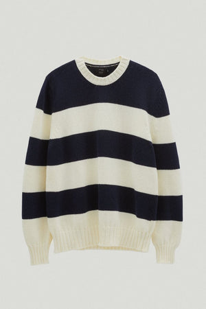the organic cotton tricot sweater crewneck stripes