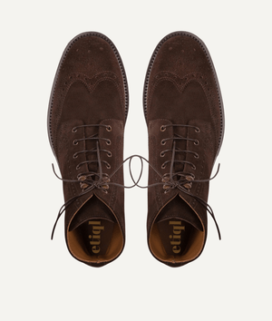 Lace-Up Boot with Brogue in Suede