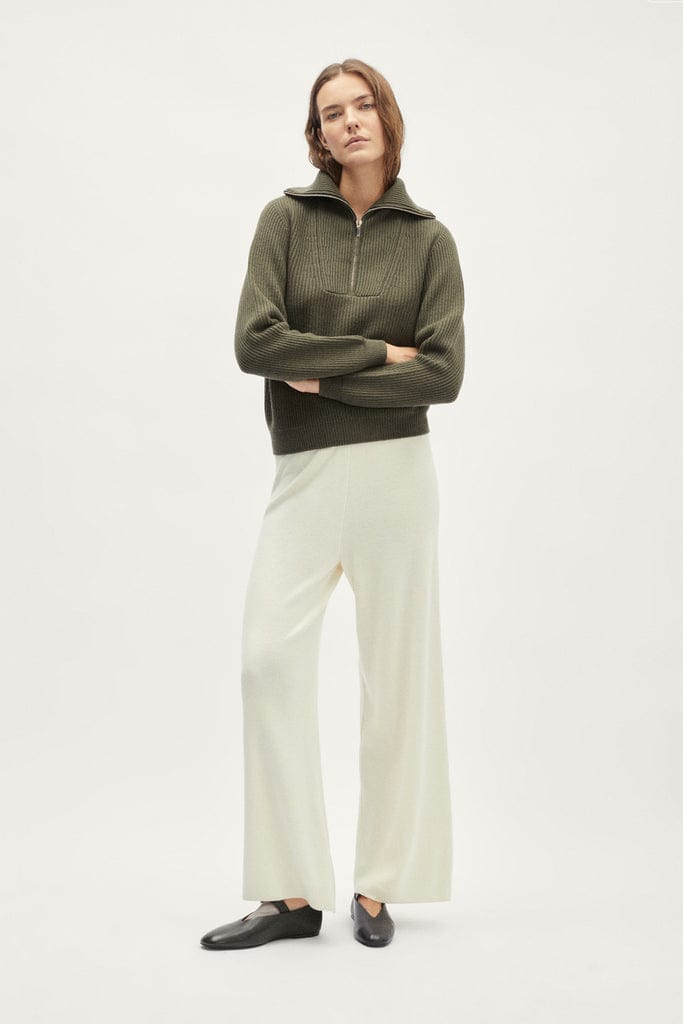 The Merino Wool Half-zip Sweater - green