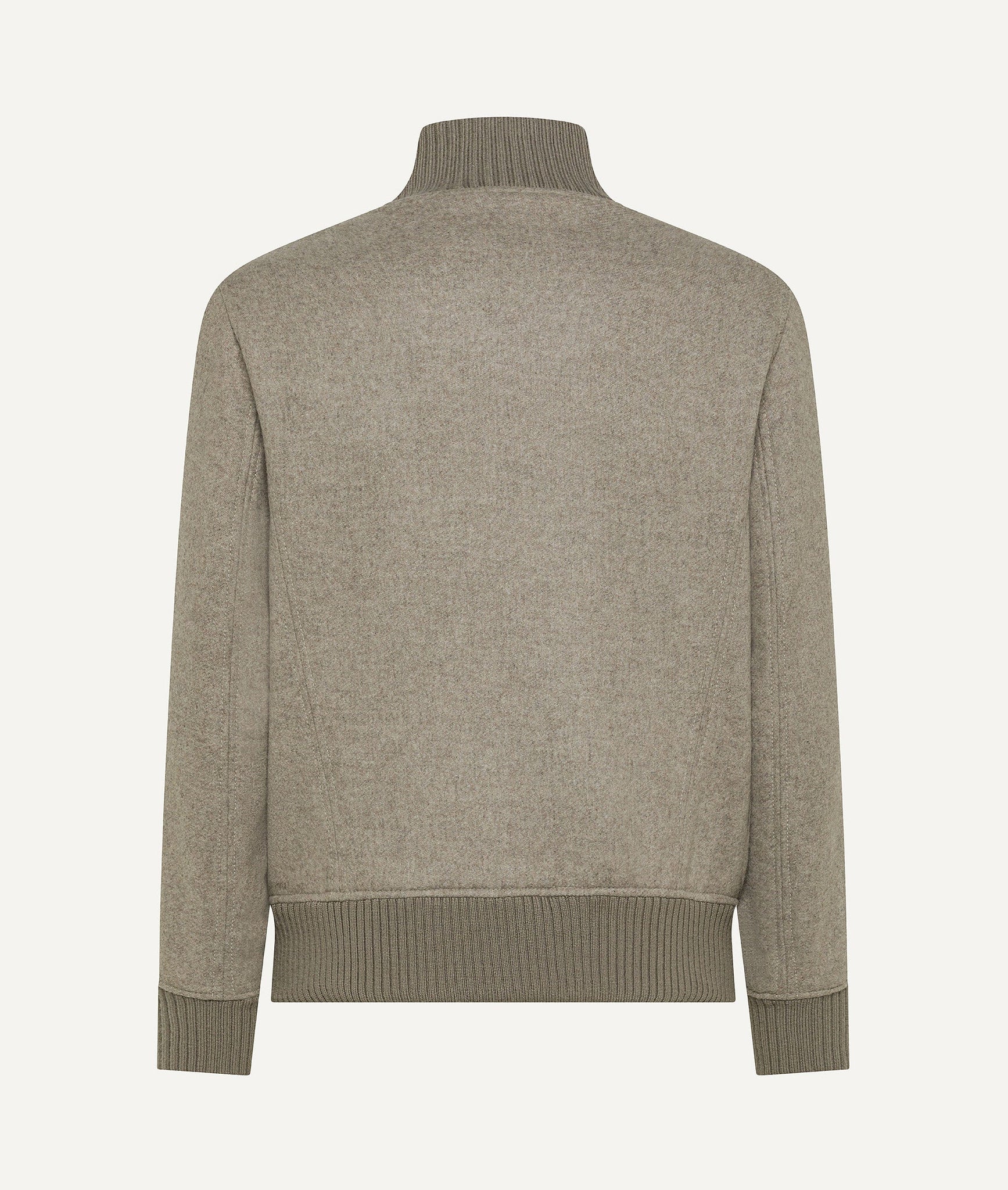 Bomber Jacket in Wool with Ribbed-Collar