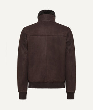 Jacket with Ironed Shearling in Lambskin