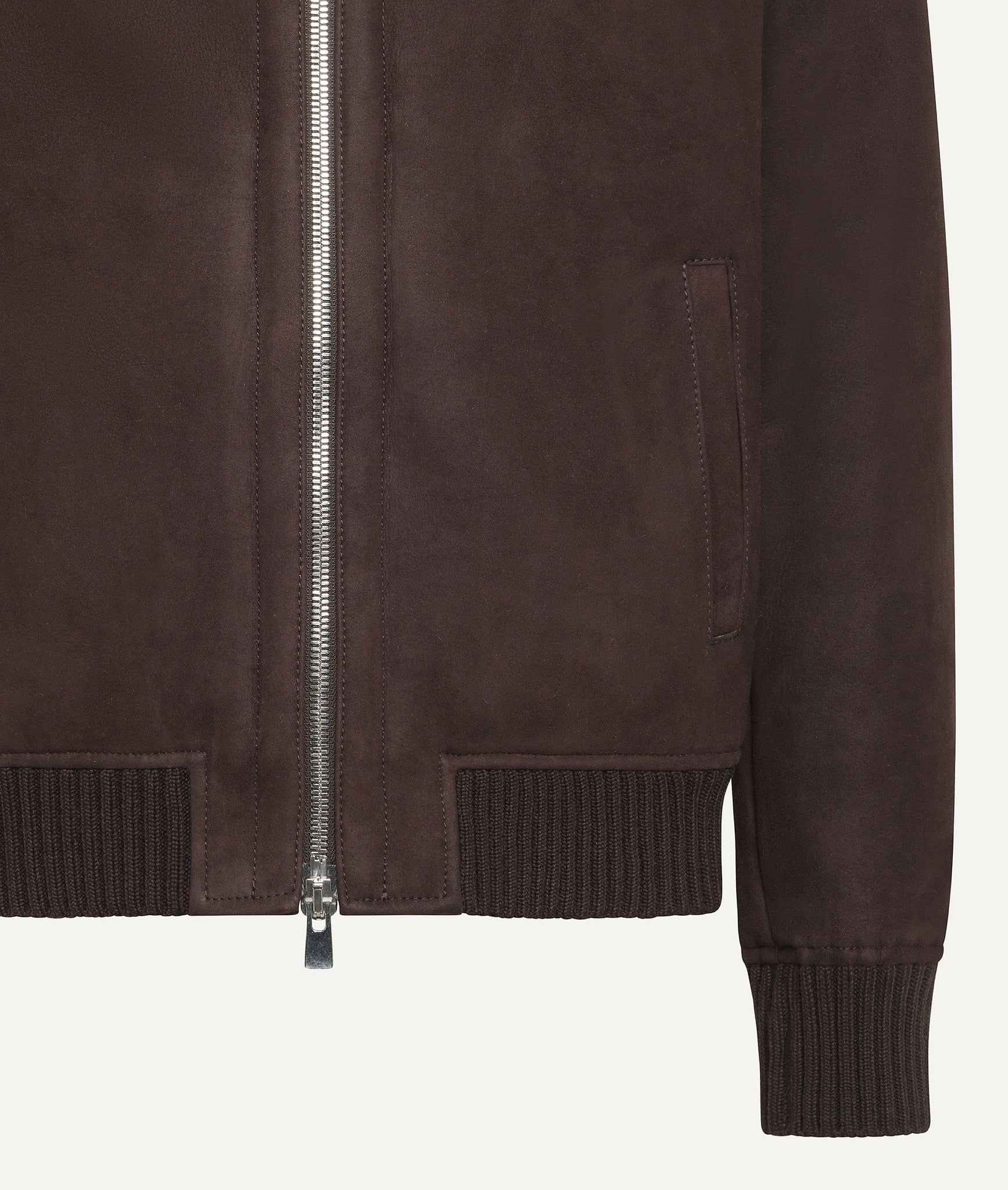 Jacket with Ironed Shearling in Suede