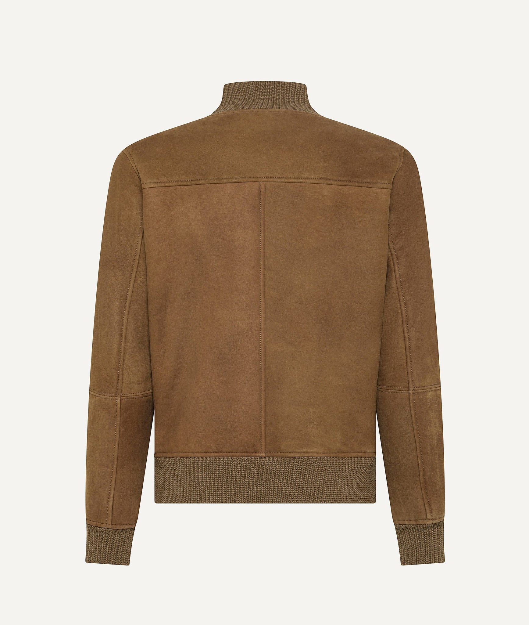 Bomber Jacket in Wool with Ribbed-Collar