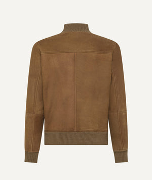Bomber Jacket in Wool with Ribbed-Collar