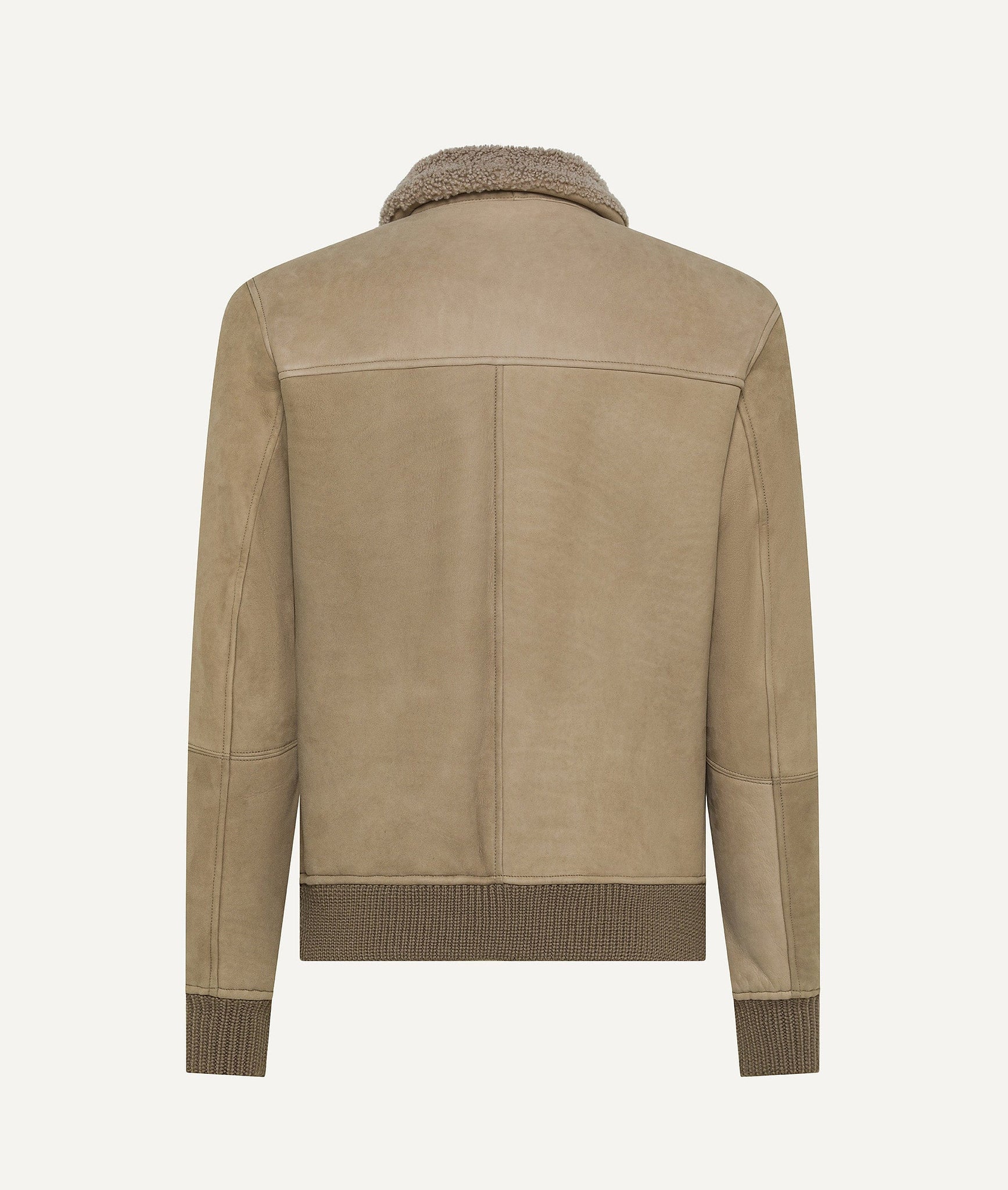Jacket in Suede with Shearling-Lining