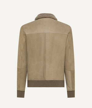 Jacket in Suede with Shearling-Lining