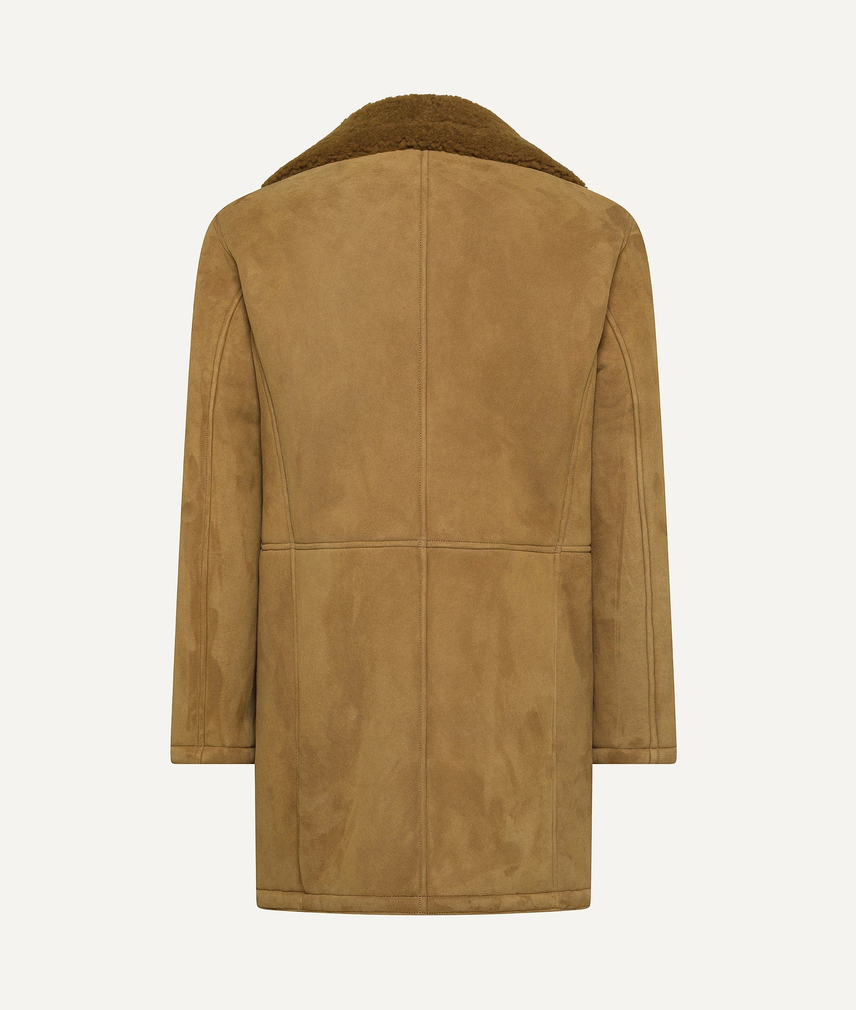 Overcoat in Suede with Shearling