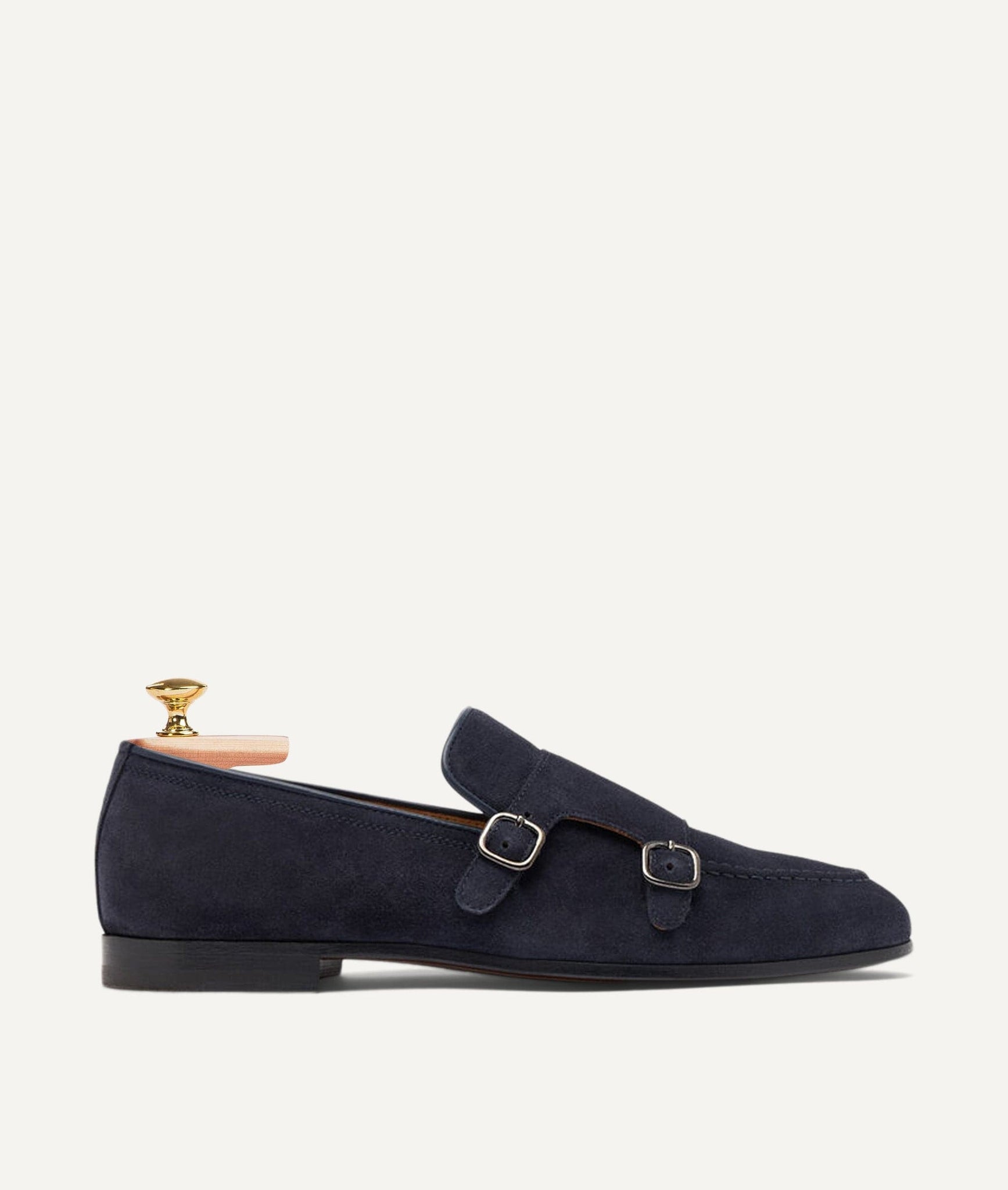 Double Monk Loafer in Suede