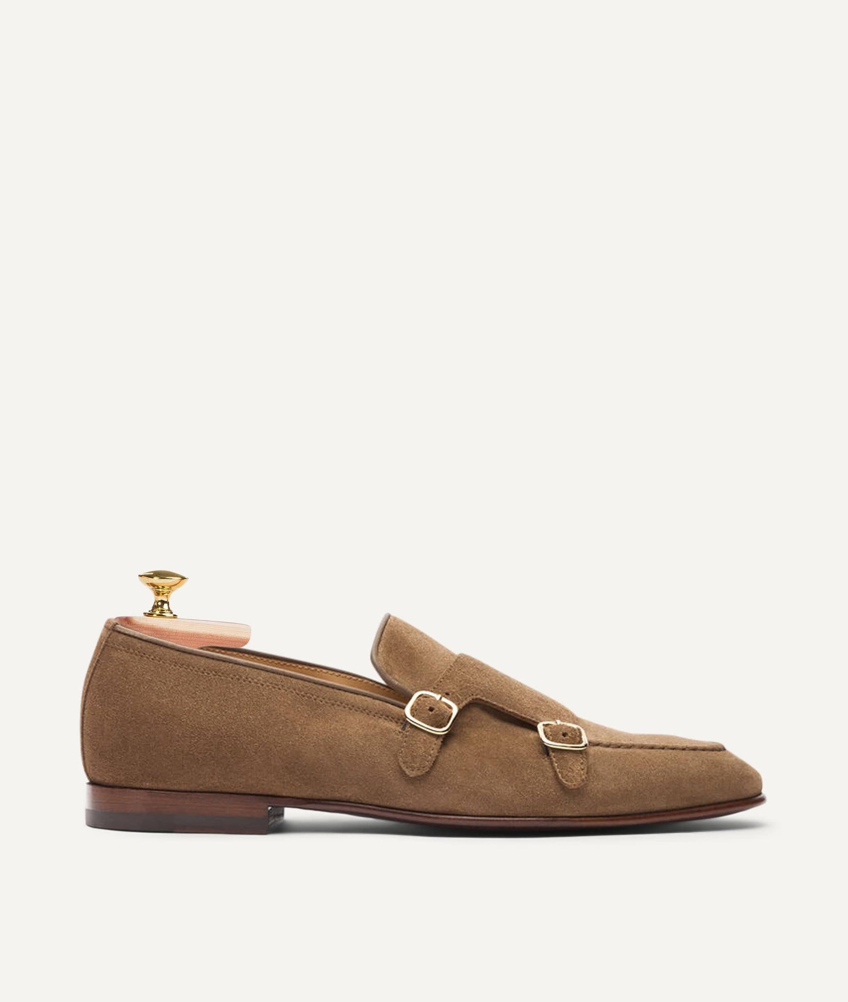 Double Monk Loafer in Suede
