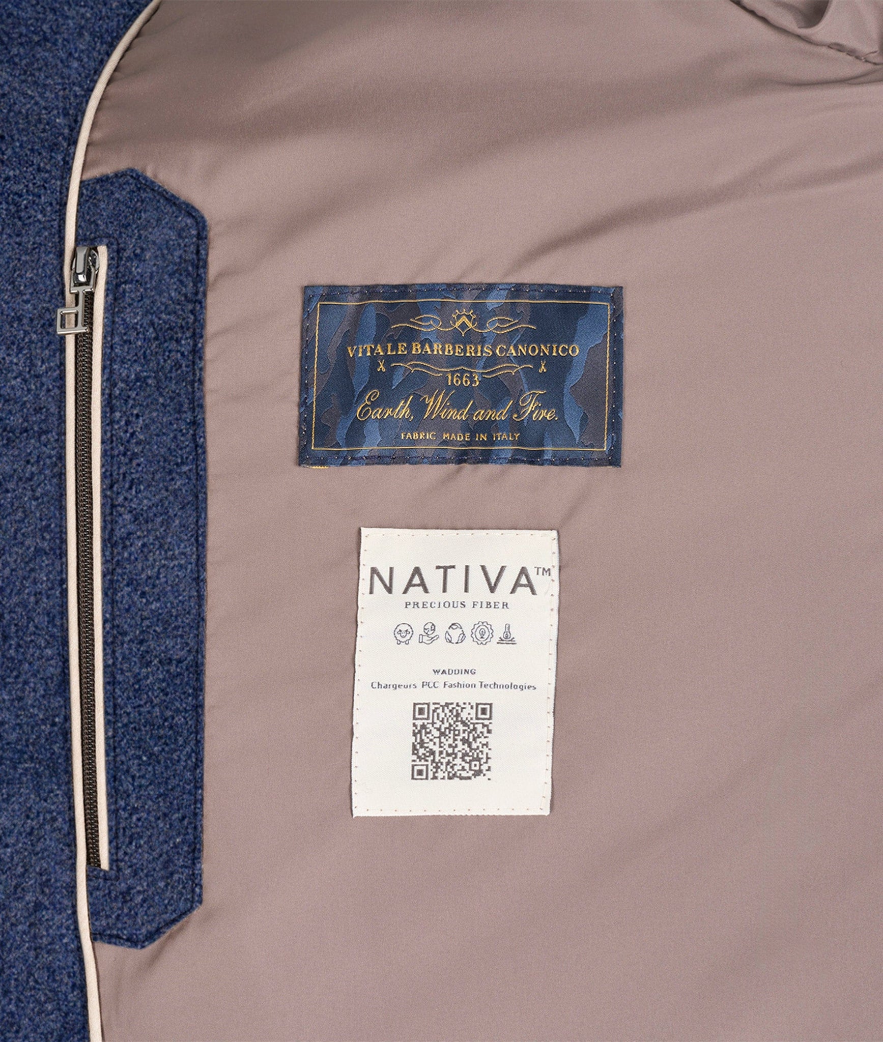 Long Quilted Coat in Vitale Barberis Canonico