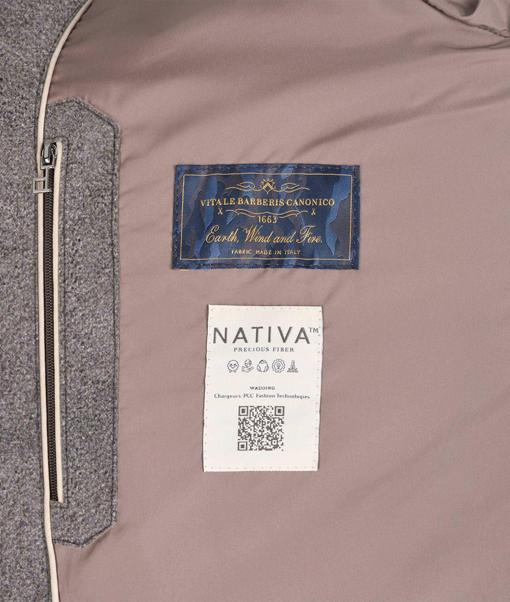 Long Quilted Coat in Vitale Barberis Canonico