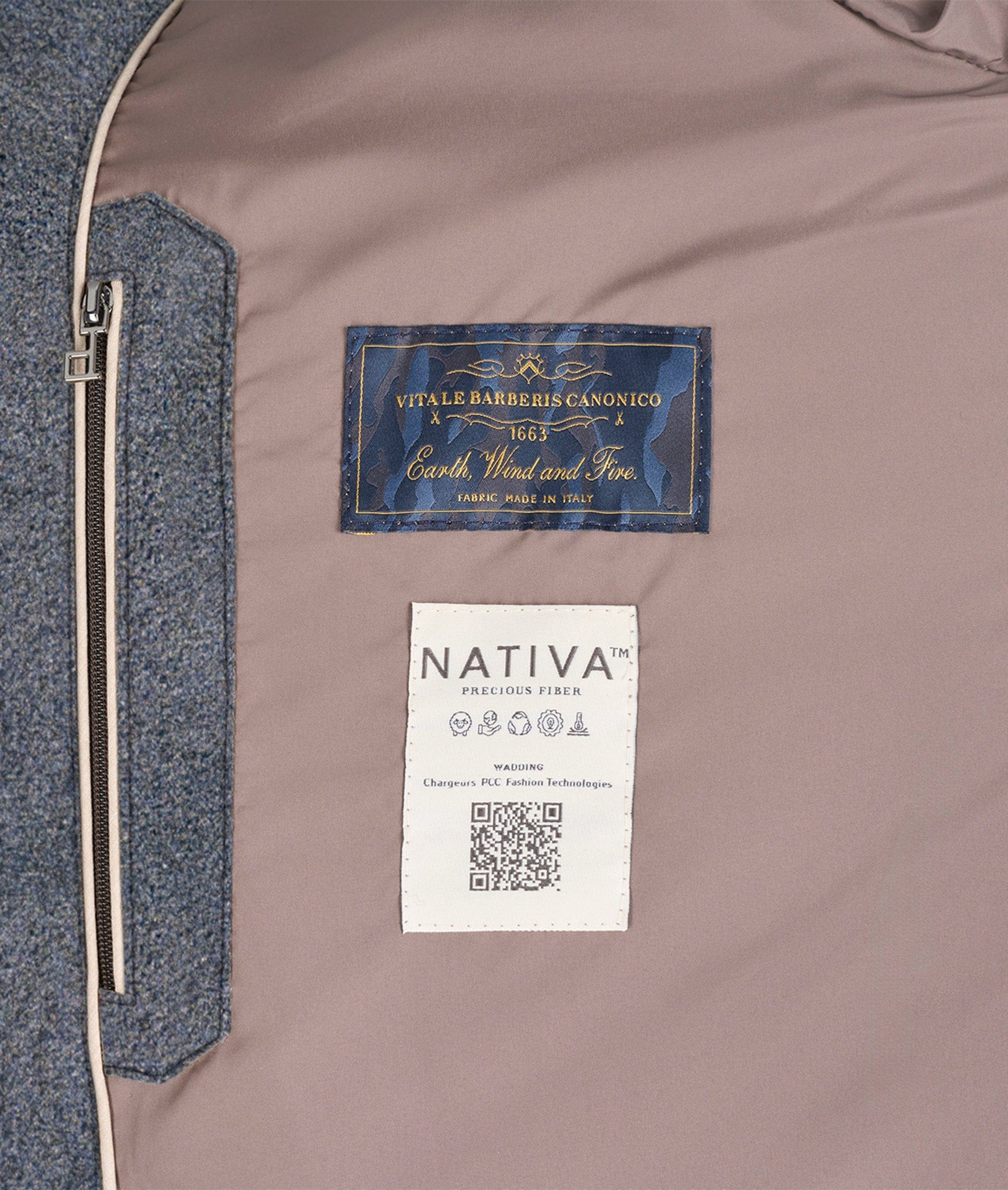 Long Quilted Coat in Vitale Barberis Canonico