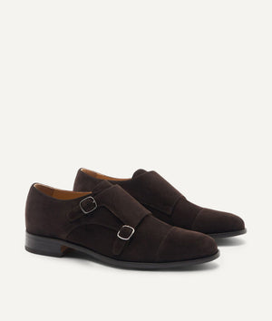 Double Monk Loafer in Suede