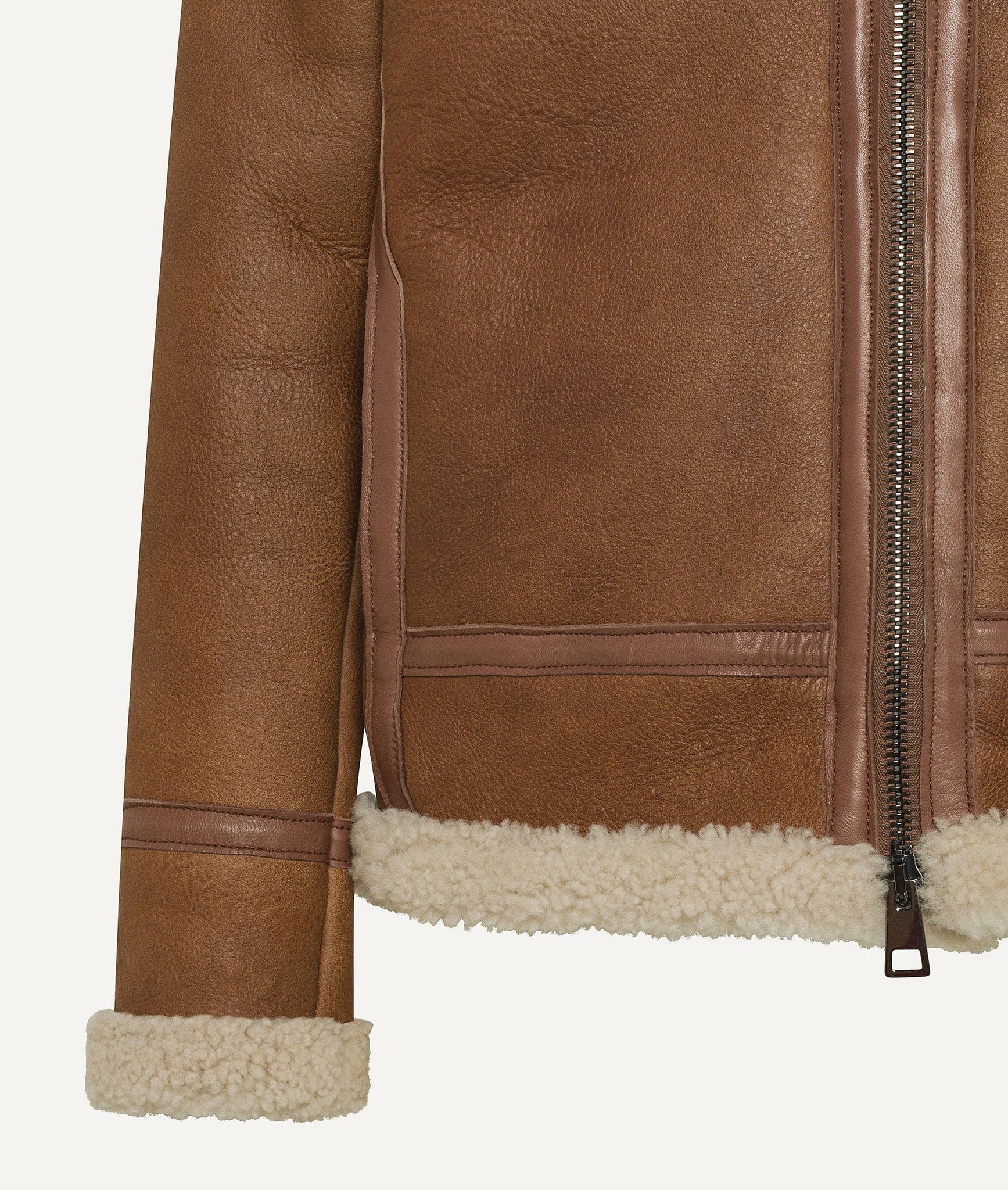 Aviator Jacket in Suede with High-Collar Shearling