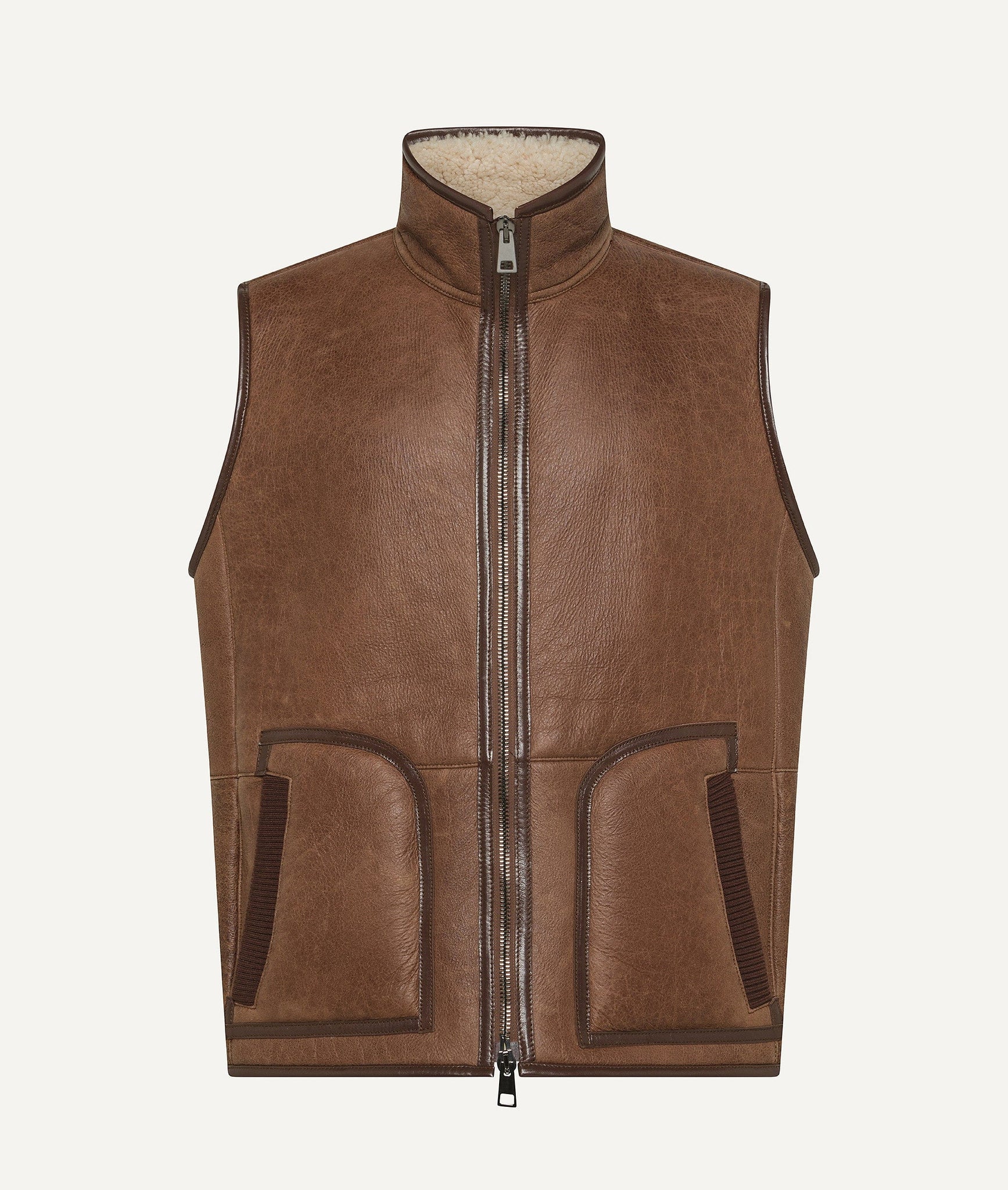 Gilet in Suede with Shearling