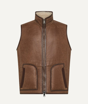 Gilet in Suede with Shearling