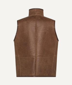 Gilet in Suede with Shearling