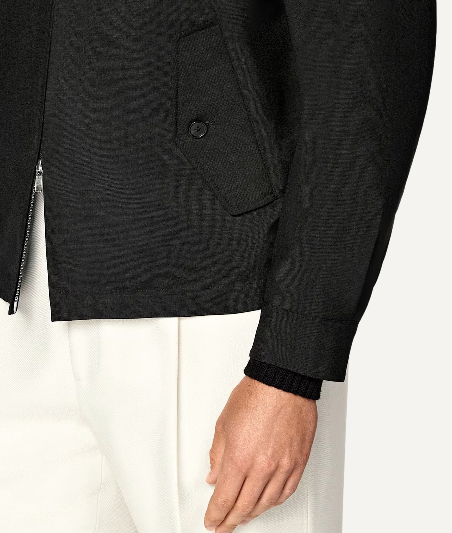 Bomber Jacket in Carreman Poly-Wool Blend