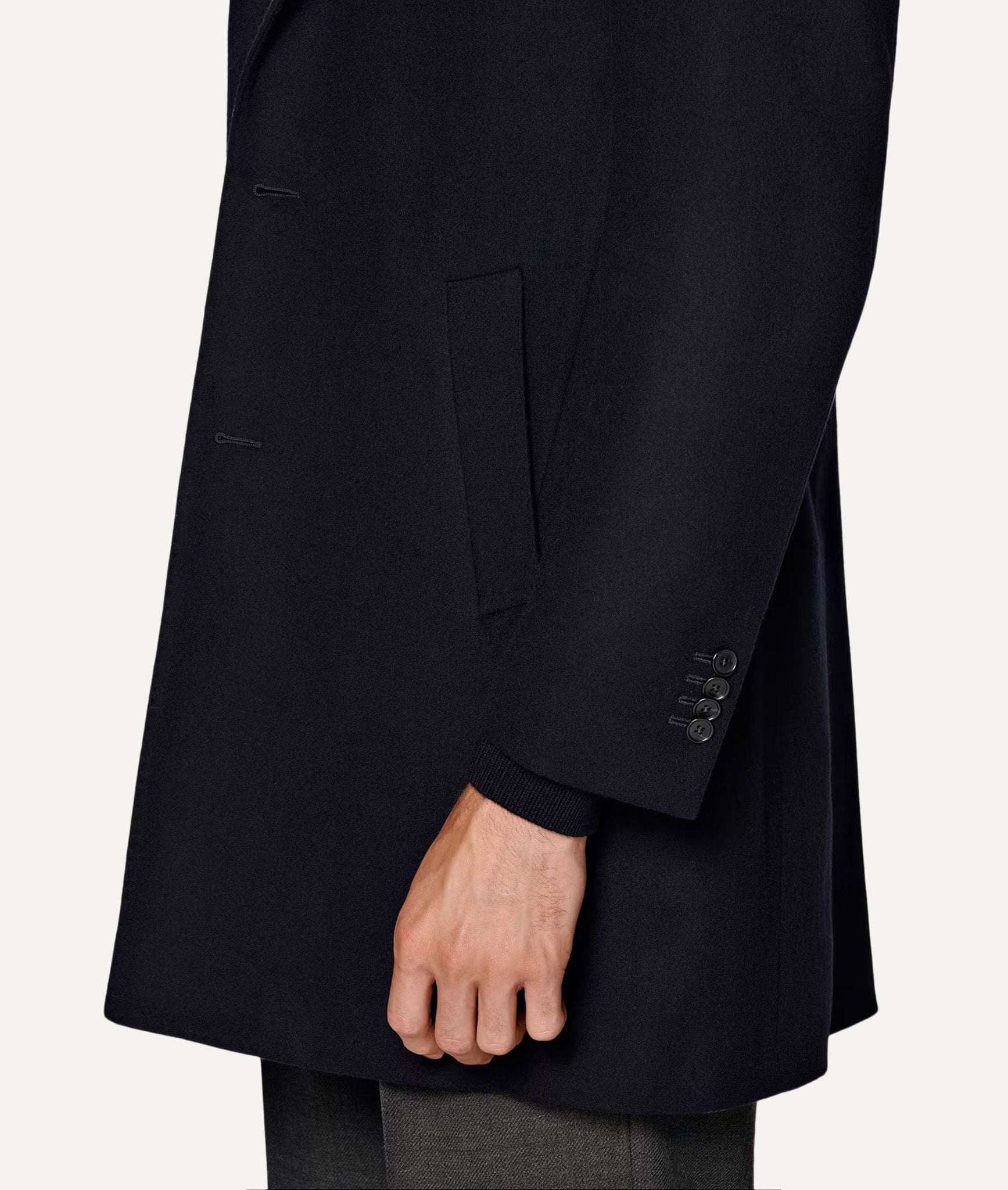 Double-Breasted Overcoat in Gazaba Worsted Wool