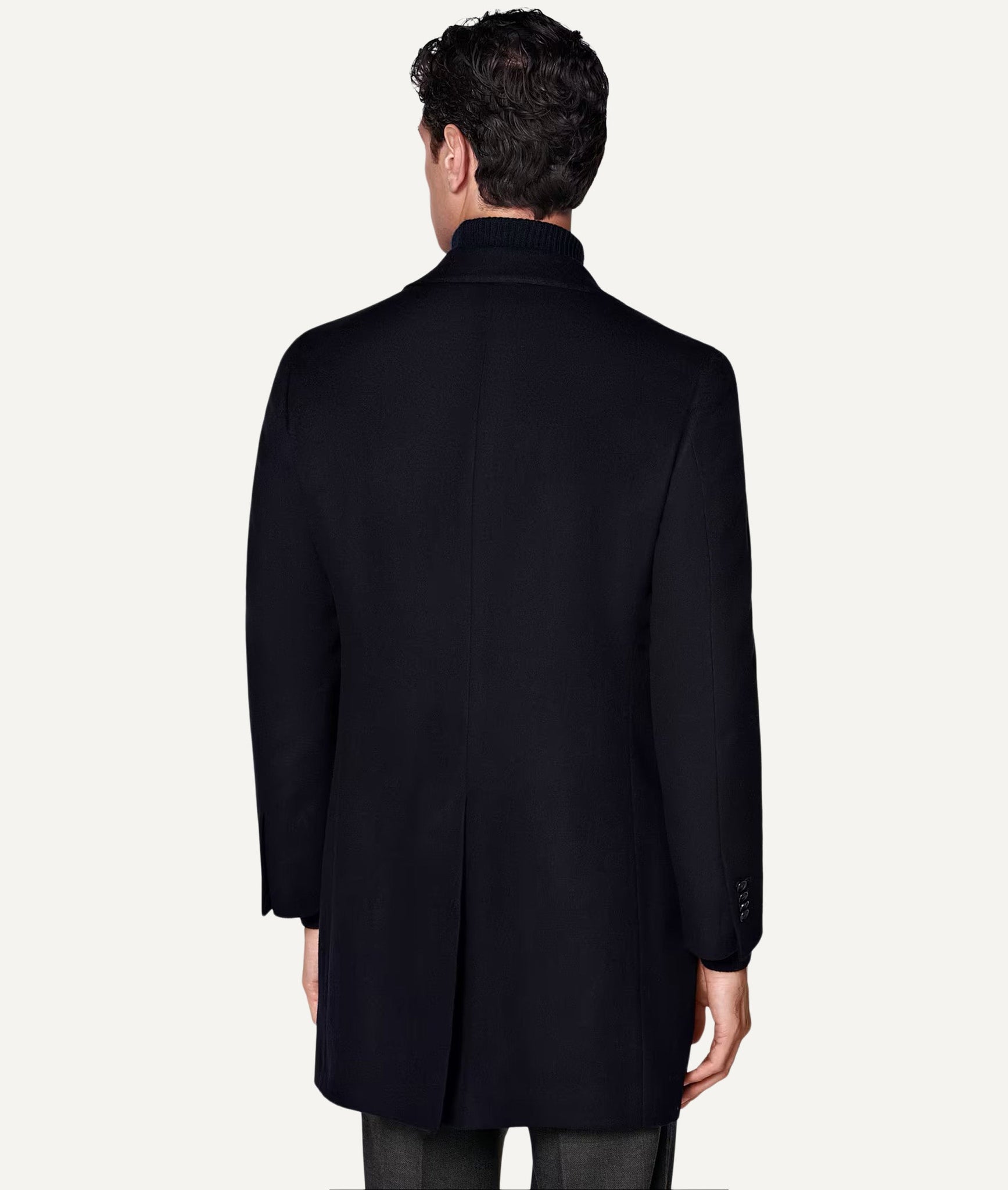 Double-Breasted Overcoat in Gazaba Worsted Wool