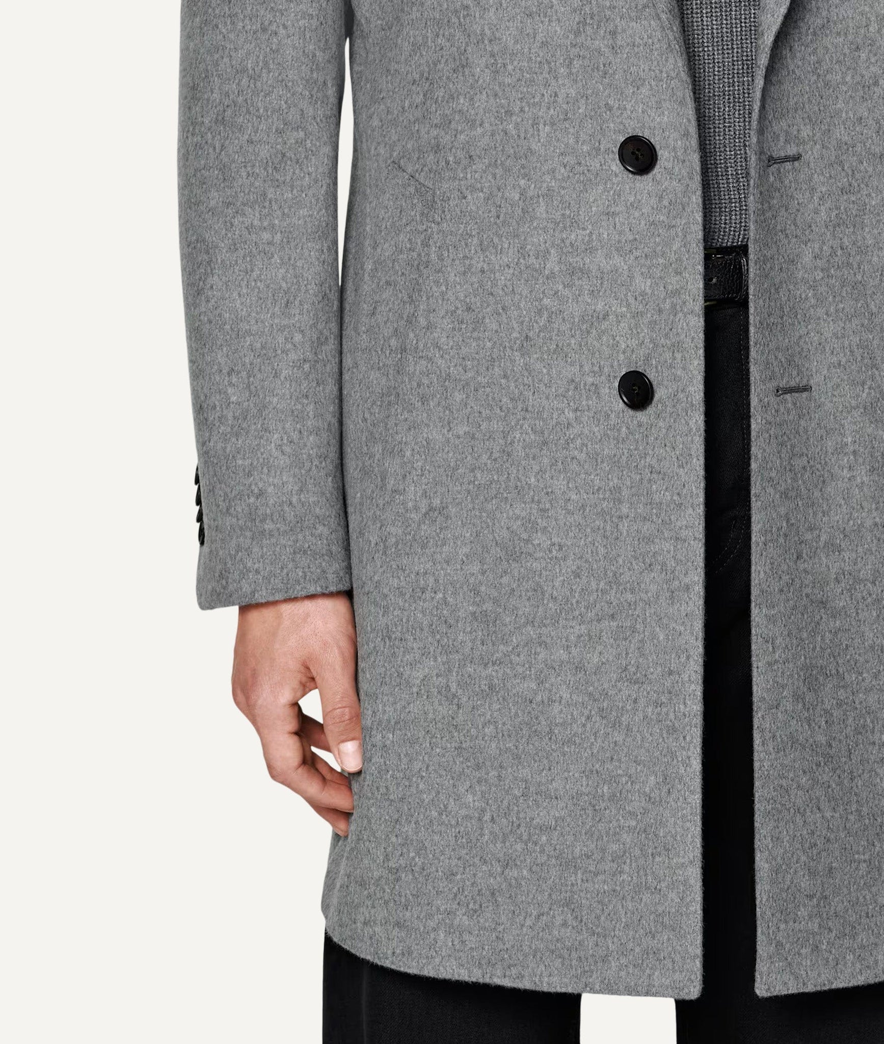 Double-Breasted Overcoat in Gazaba Worsted Wool