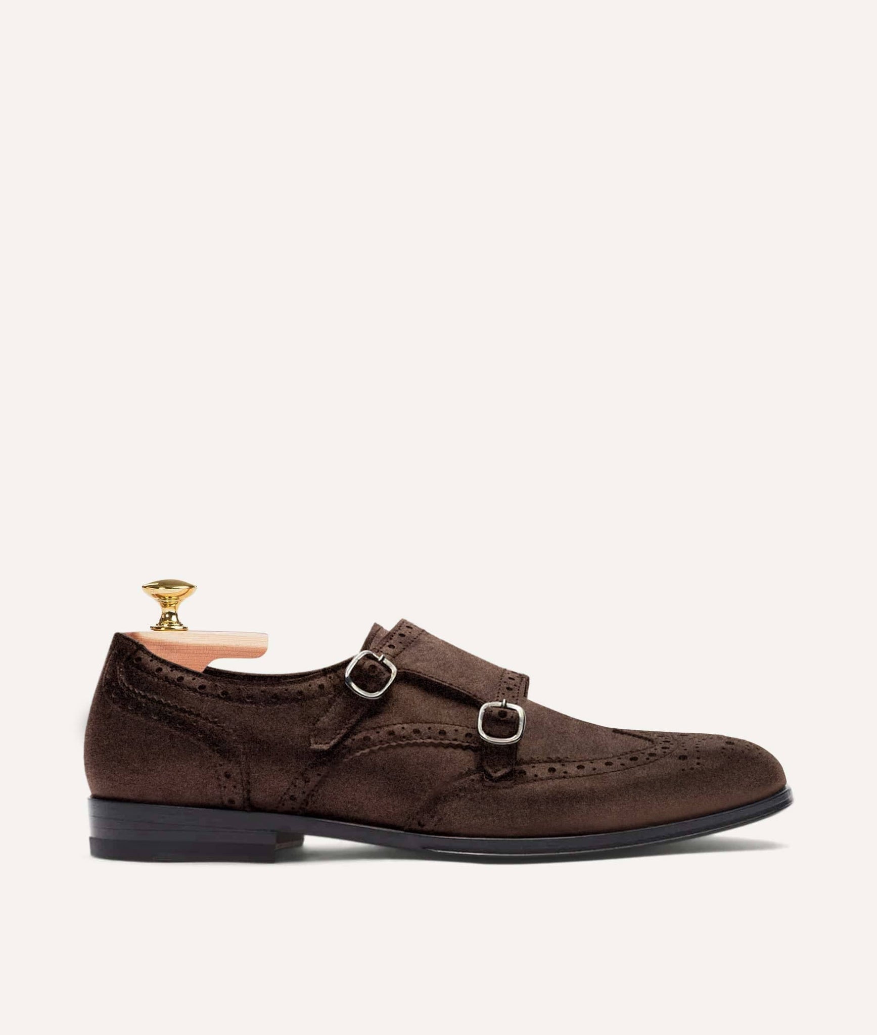 Double Monk Loafer in Suede