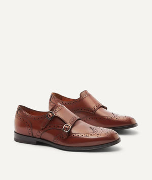 Double Monk Full Brogue in Calf Leather