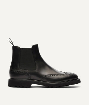 Chelsea Boot Full Brogue in Calf Leather