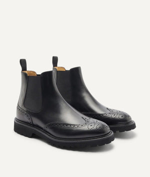 Chelsea Boot Full Brogue in Calf Leather