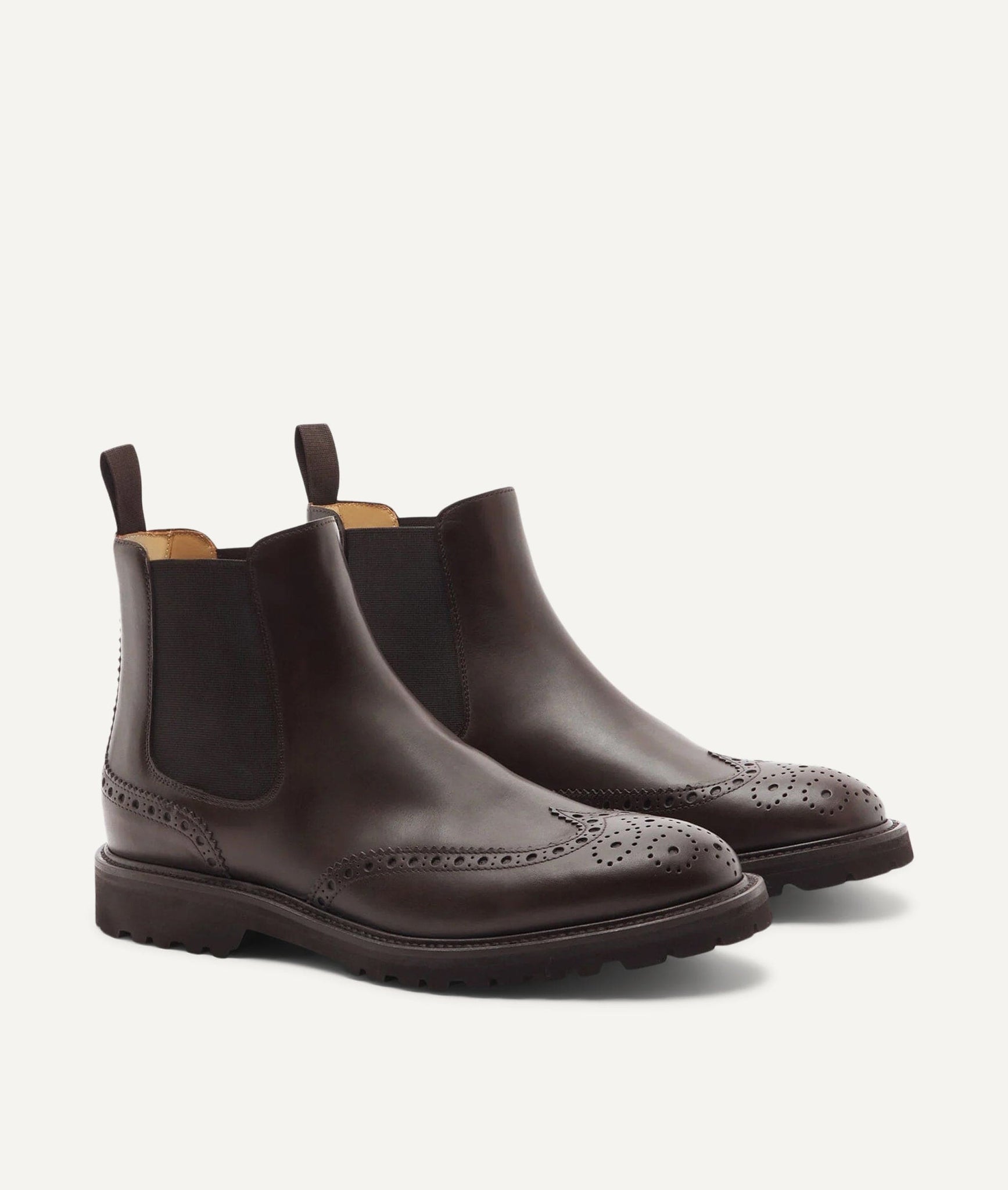 Chelsea Boot Full Brogue in Calf Leather