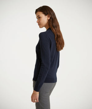 Long Sleeve Polo in Cotton and Cashmere