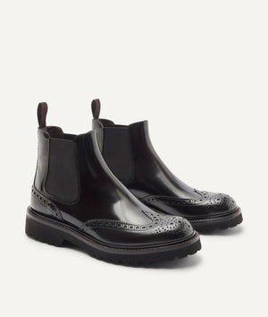 Chelsea Boot Full Brogue in Calf Leather