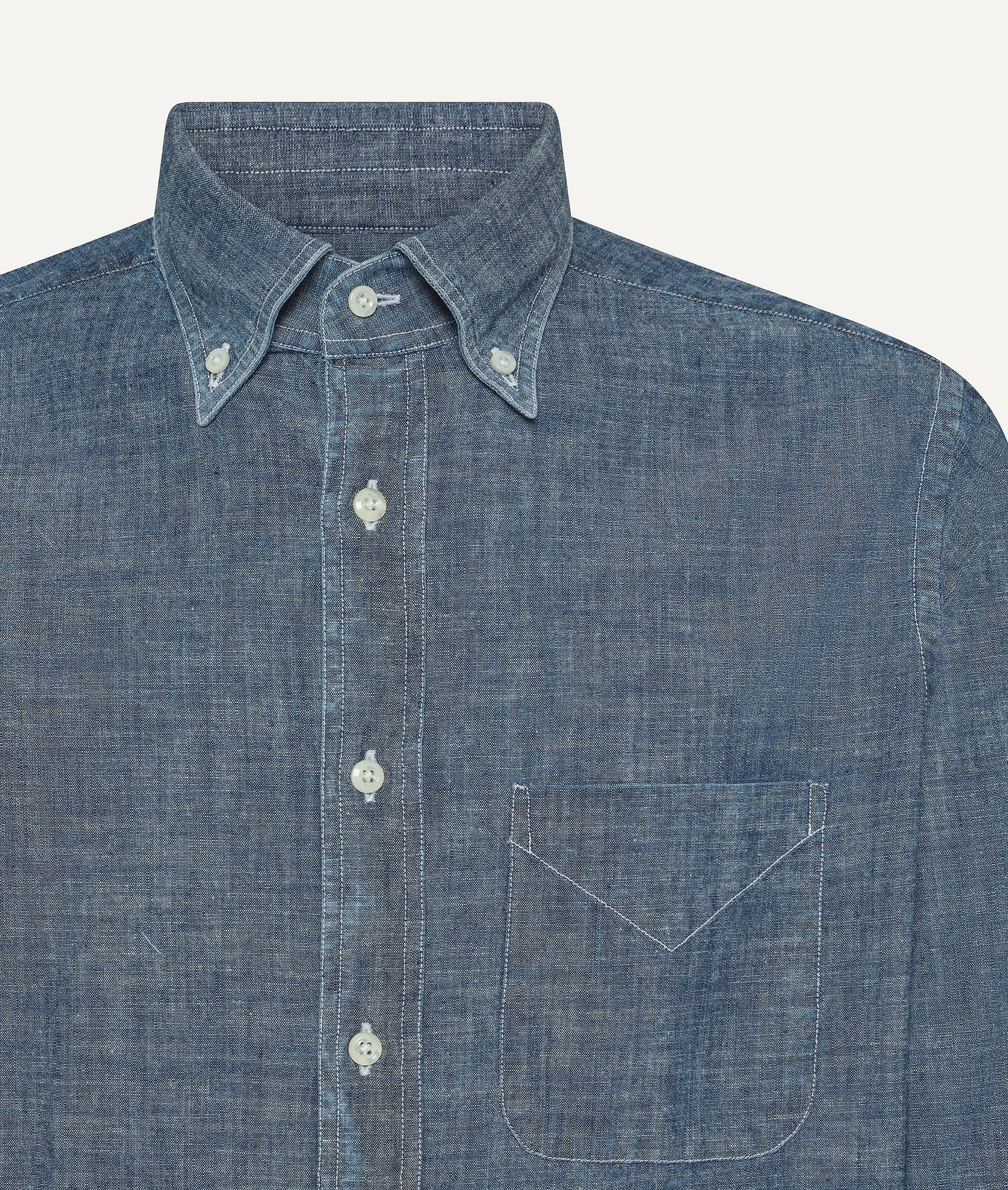 Chambray Button-Down Shirt in Cotton