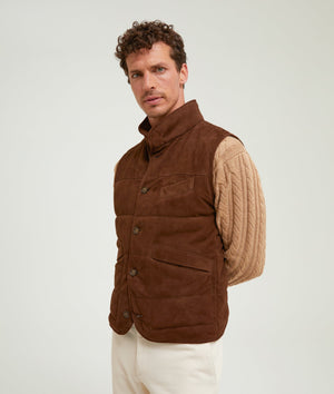 Quilted Gilet in Suede