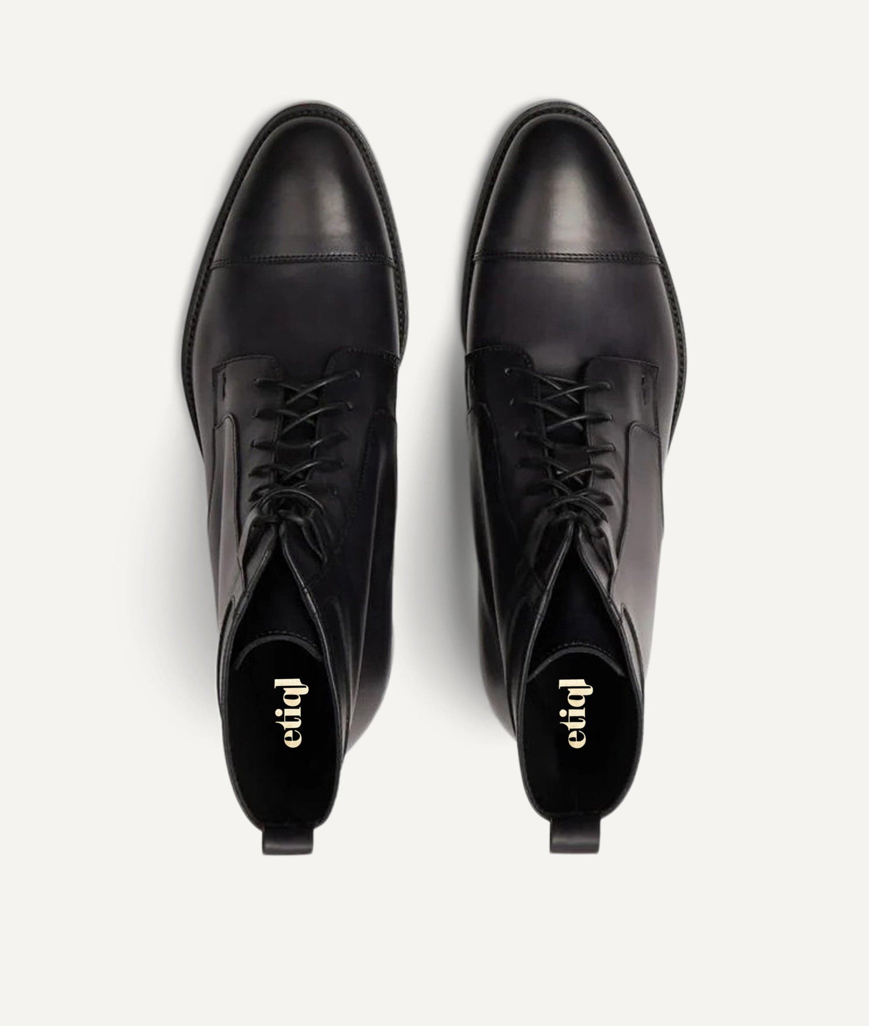 Lace-Up Boot with Cap Toe in Calf Leather