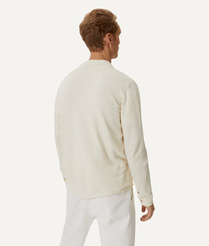 The Linen Cotton Knit Shirt - Milk White / L