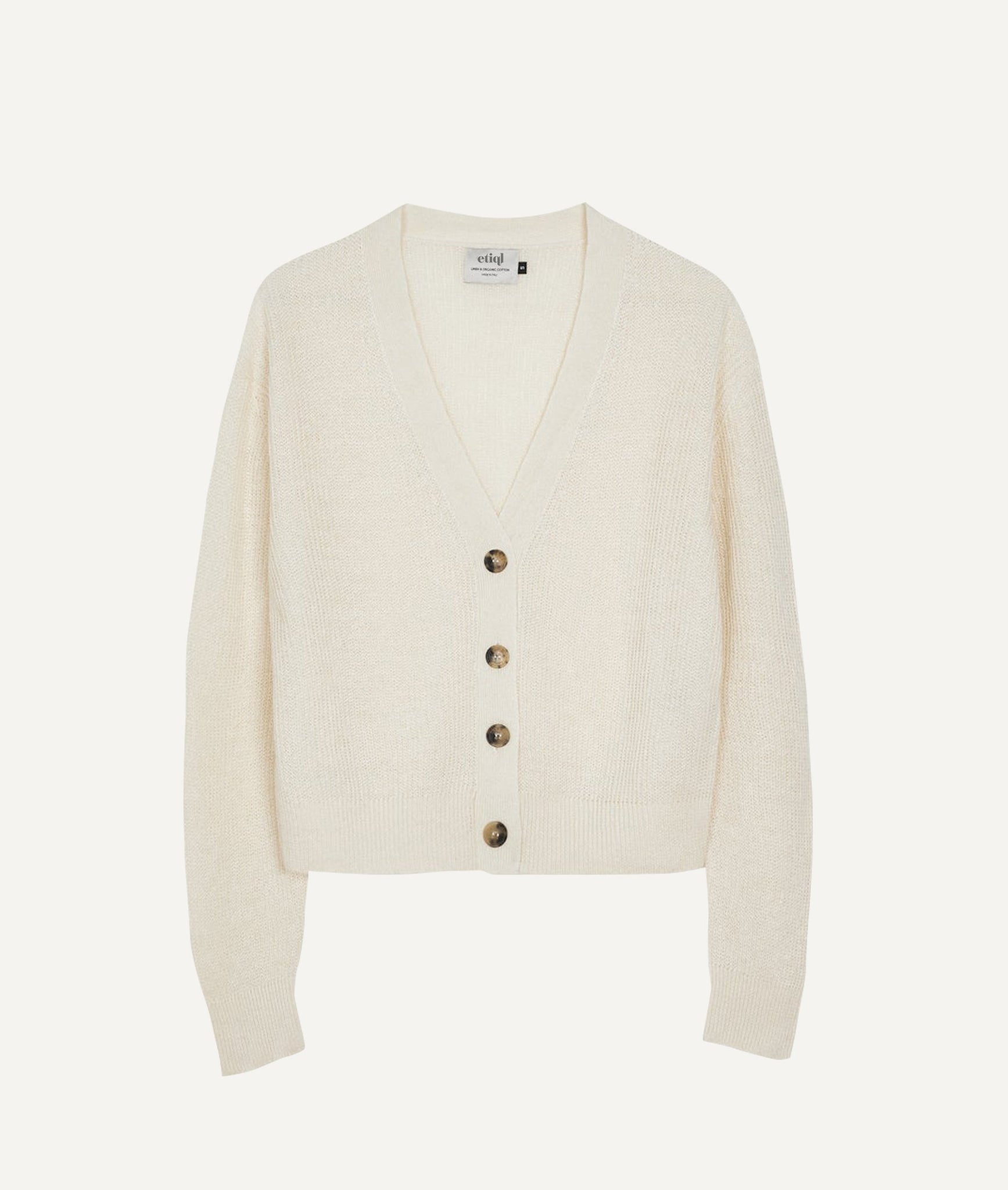 The Linen Cotton Ribbed Cardigan
